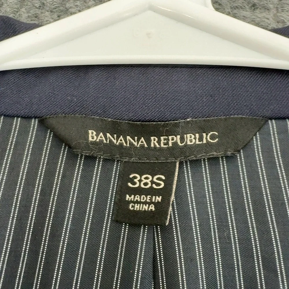 Banana Republic Suit Jacket Mens 38S Navy Blue Wool Slim Fit Blazer Professional